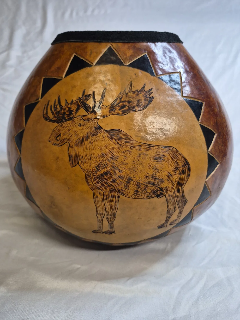 Handcrafted Animal Gourd Vase - Brown